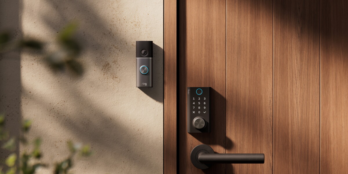 Ring Smart Lock and doorbell, pictured in Amazon’s announcement